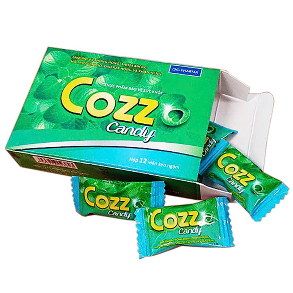Kẹo ngậm Cozz Candy hỗ trợ giảm ho, đau rát họng (Hộp 100 viên)