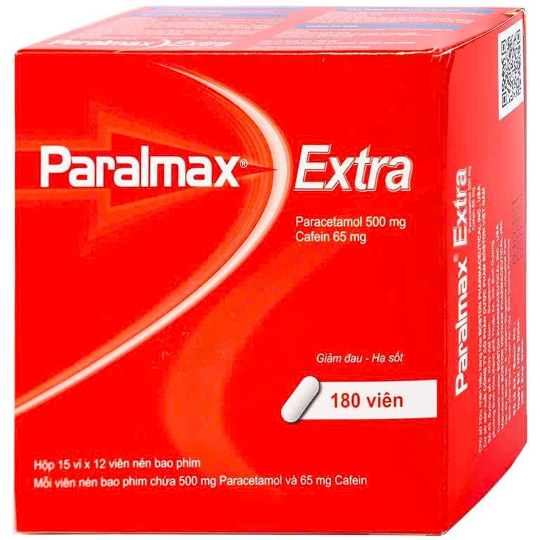 Viên nén Paralmax Extra Boston giảm đau và hạ sốt (hộp 15 vỉ x 12 viên)
