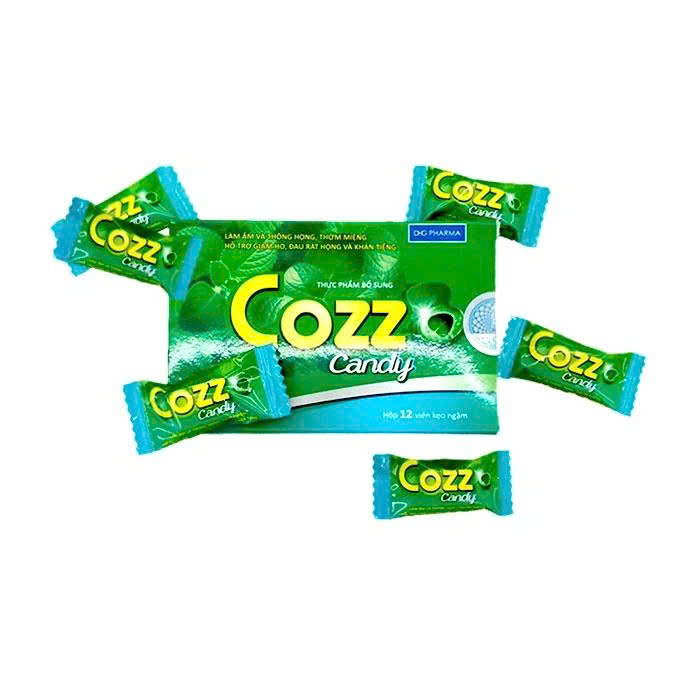 Kẹo ngậm Cozz Candy hỗ trợ giảm ho, đau rát họng (Hộp 100 viên)